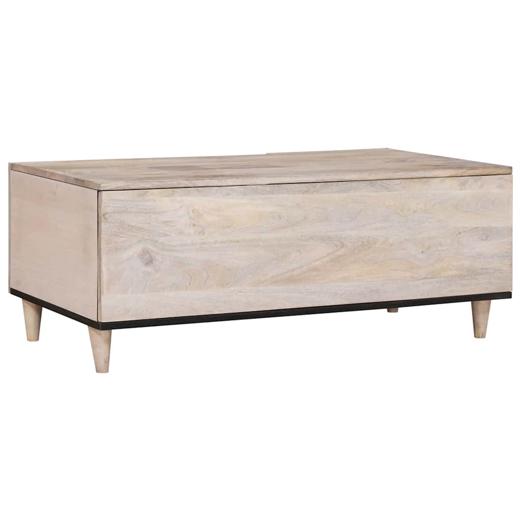 Coffee Table with Shelf Beige 100 x 54 x 40 cm Solid mango wood
